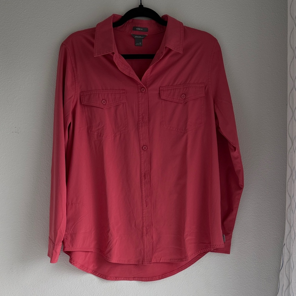 Eddie Bauer Women’s Pink Utility Button-Down Shirt | Outdoor Casual | M